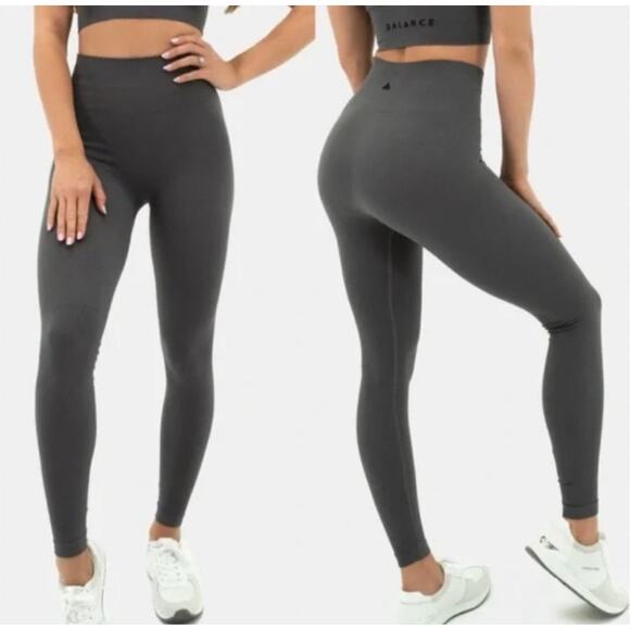 Balance Athletica Gray‎ Textured High Rise Leggings Size Small Yoga Workout Gym - Picture 1 of 9